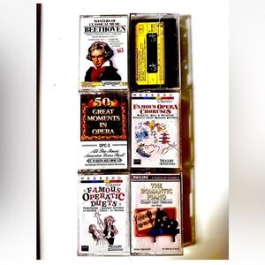 VINTAGE Classical & Opera Music Cassette Tapes Lot Of 6 Beethoven Bach Schubert